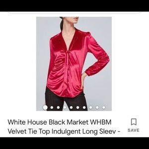 White House Black Market velvet tie top